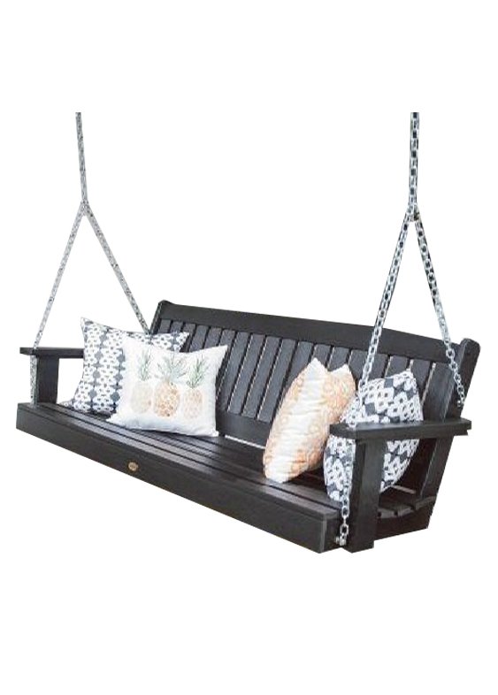 Black Garden Wooden Swing
