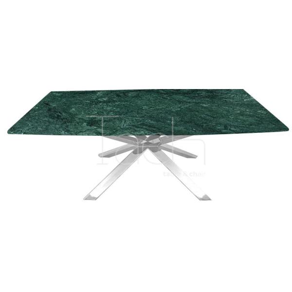 Mermer Yemek Masası Yeşil - Yıldız 160 cm x 80 cm