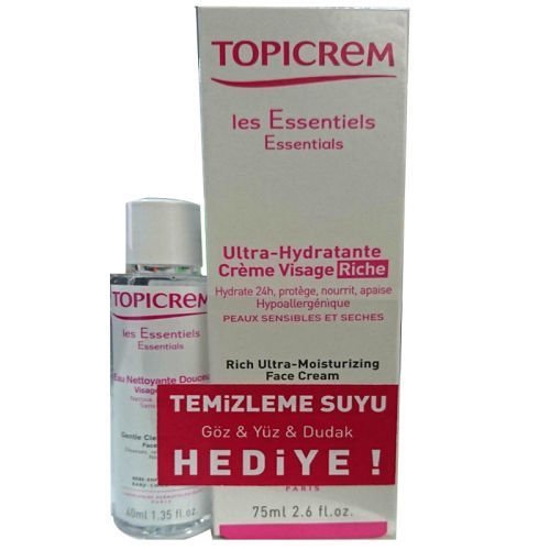 Topicrem Rich Ultra Moisturizing Face Cream 75 ml. + Cleansing Water Face & Eyes 40 ml.