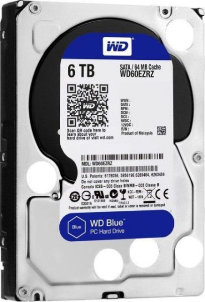 WD60EZRZ 6TB 3.5'' 5400RPM Sata3 64MB Blue Dahili Masaüstü HardDisk