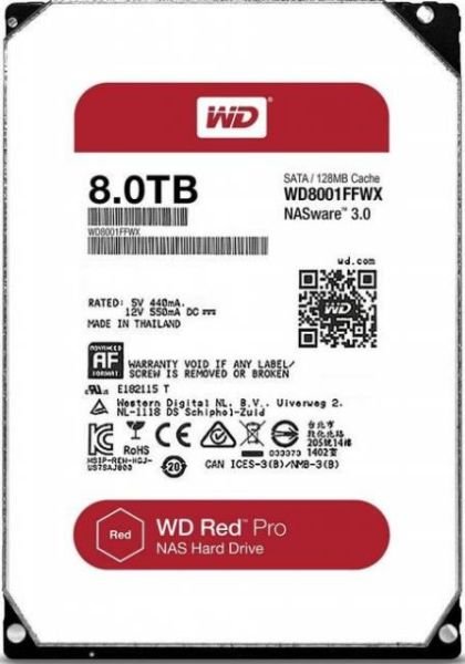 WD8003FFBX 8TB 3.5'' 7200RPM Sata3 256MB Red Pro Dahili Nas HardDisk