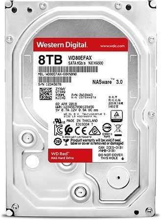 WD80EFAX 8TB 3.5'' 5400RPM Sata3 256MB Red Dahili Nas HardDisk