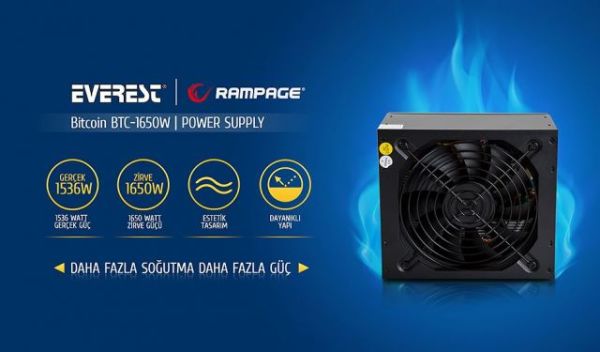 BTC-1650 Rampage BTC-1650 1650W Bitcoin Power Supply