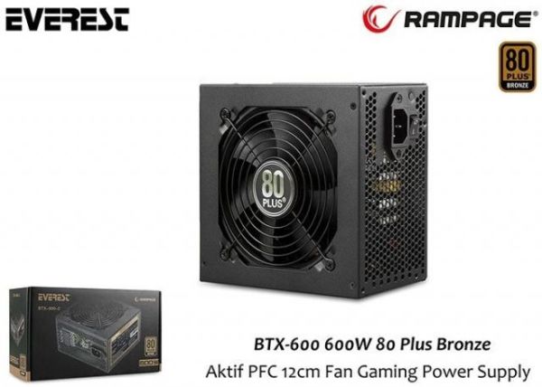 BTX-600-2 600W KUTULU 80+BRONZE 12CM FANLI 6XSATA 2XIDE POWER SUPPLY
