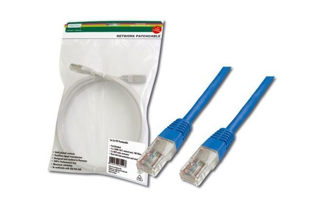 DK-1511-030-B CAT5 3M UTP RJ-45 Mavi Patch Network Kablosu