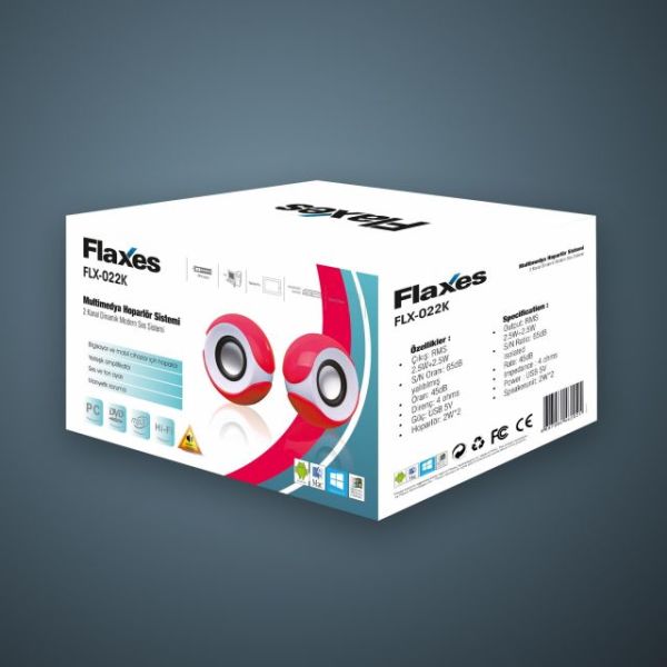 FLX-022P 5W RMS 1+1 USB Speaker, Pembe