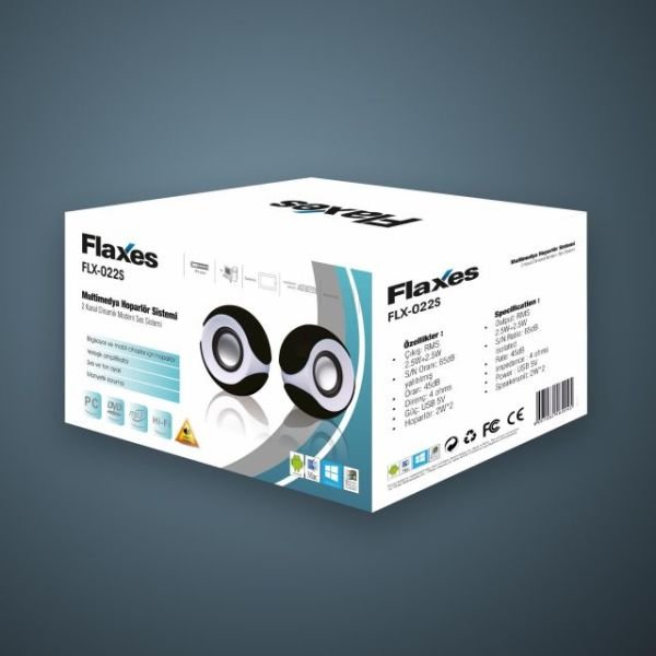 FLX-022S 5W RMS 1+1 USB Speaker, Siyah