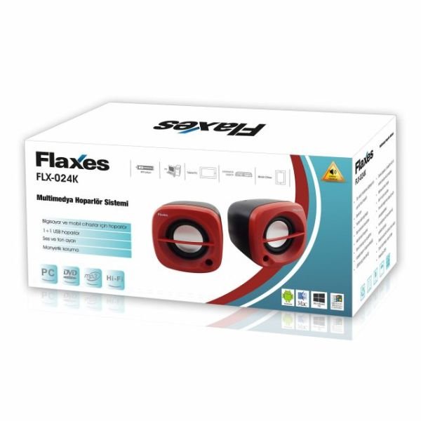FLX-024K FLX-024K USB 6W 3W*2 1+1 Siyah,Kırmızı Hoparlör