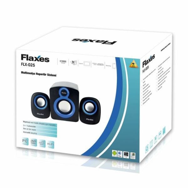 FLX-025 FLX-025 2+1 Subwoofer 11W Siyah,Mavi Hoparlör