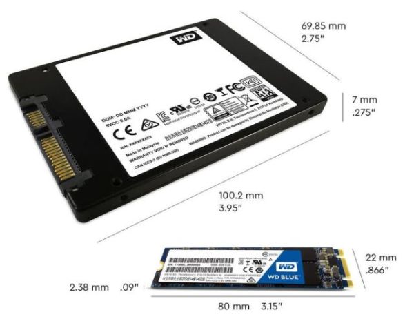 WDS250G2B0A 250GB WD Blue Sata3 550/525 Flash SSD
