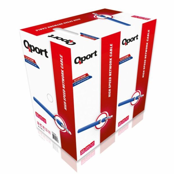 Q-CAT6M CAT6 305M UTP Awg 23 0.57mm Mavi Network Kablosu