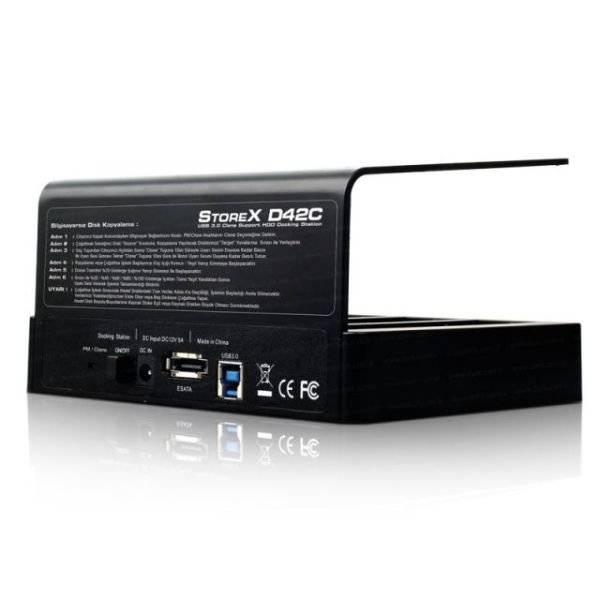 DK-AC-DSD42C StoreX 2.5''/3.5'' inç 4 Disk Destekli Tek tuş klonlama USB3.0 docking