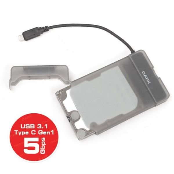 DK-AC-DSE210 2.5'' HDD/SSD DESTEKLİ   USB3.1 (TYPE-C)  5GBPS SEFFAF DİSK KUTUSU