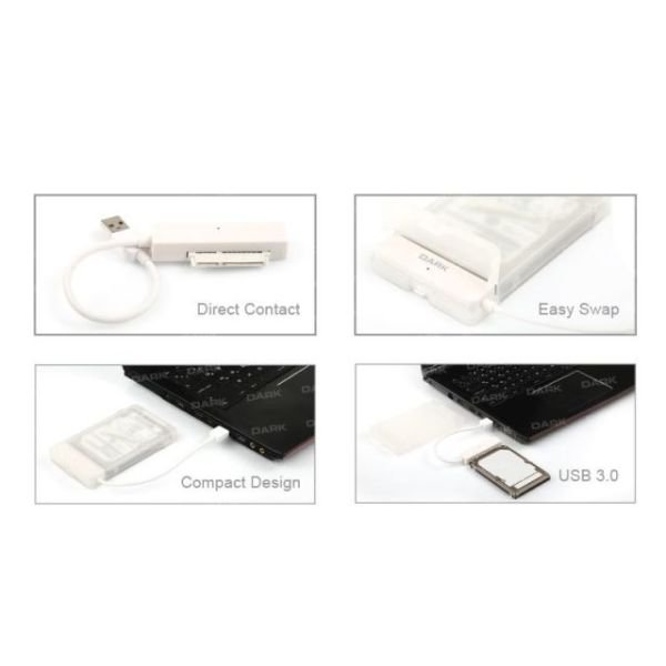 DK-AC-DSE24U3 USB 3.0 2.5'' Plastik Kolay Montaj Disk Kutusu