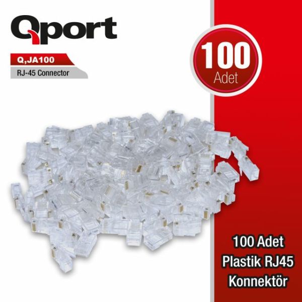 Q-JA100 CAT5 100'lü RJ-45 Jack Konnektör