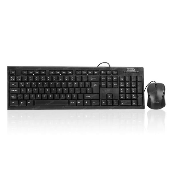 DK-AC-KM1000 USB Karbon Desenli Türkçe Q Klavye & Mouse Set