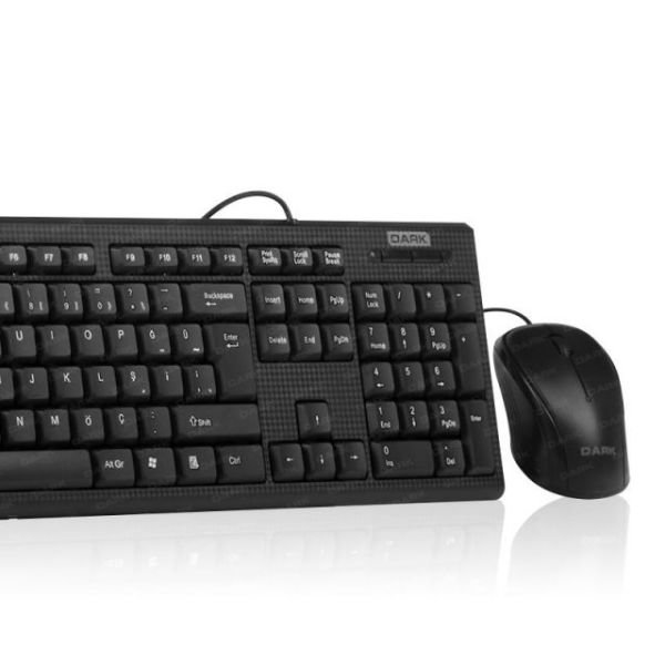 DK-AC-KM1000 USB Karbon Desenli Türkçe Q Klavye & Mouse Set