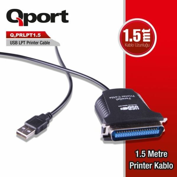 Q-PRLPT1_5 1,5 Metre Usb/Lpt Dönüştürücü Printer kablosu