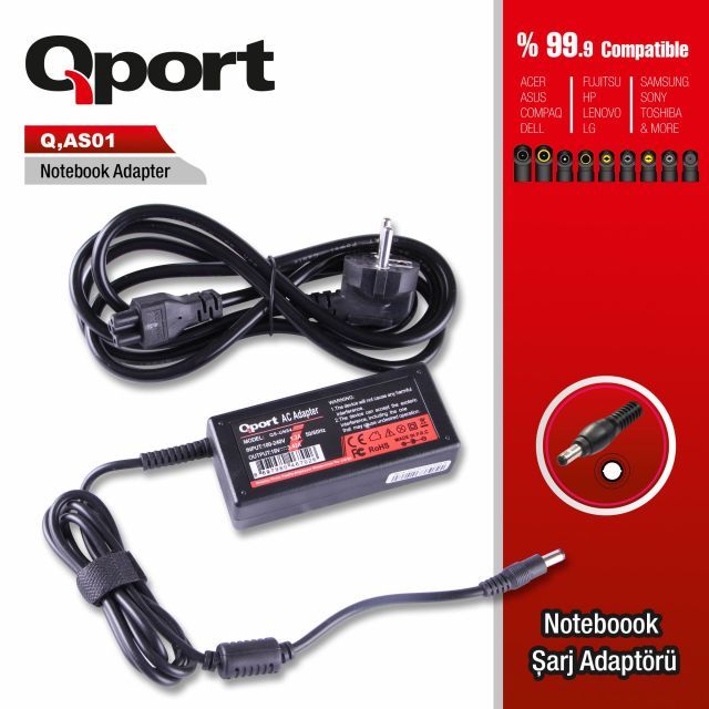 QS-AS01 ASUS-44W 12V 3A 4.8*1.7 Asus Netbook Standart Adaptor