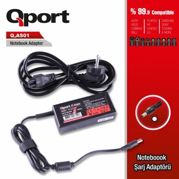 QS-AS01 ASUS-44W 12V 3A 4.8*1.7 Asus Netbook Standart Adaptor
