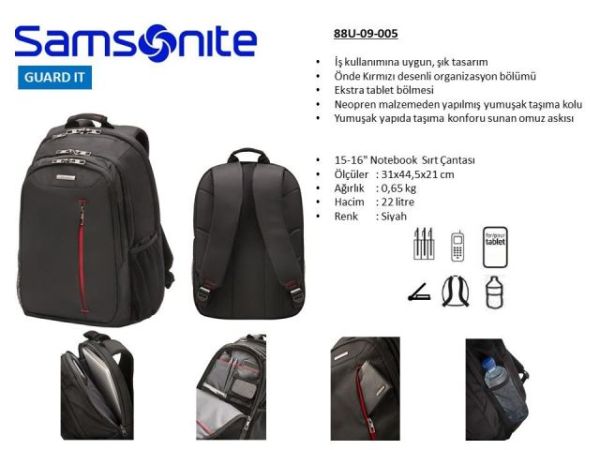 88U-09-005 15-16'' Notebook Sırt Çantası