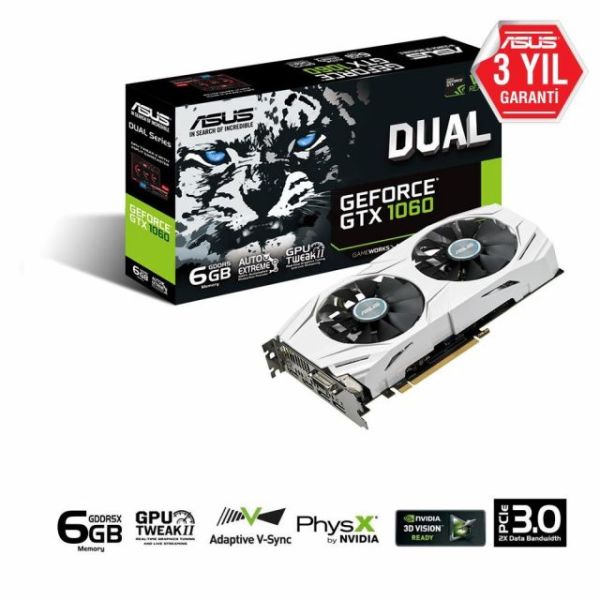 STRIX-GTX1060-6G GTX1060 6GB 192B GDDR5 DVID/HDMI/DP Nvidia Gaming Ekran Kartı