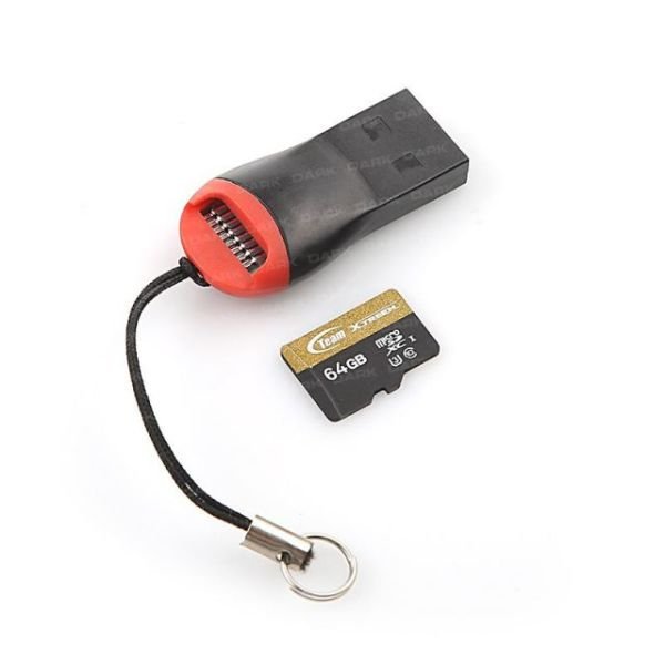 DK-AC-UCR201 USB 2.0 Micro SD Siyah Mini Kart Okuyucu, Siyah