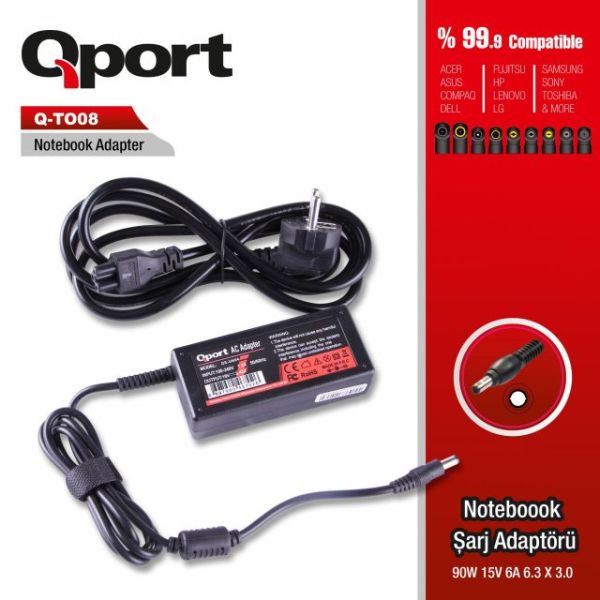 QS-TO08 TOSHİBA-90W 15V 6A 6.3*3.0 Toshiba Notebook Standart Adapt