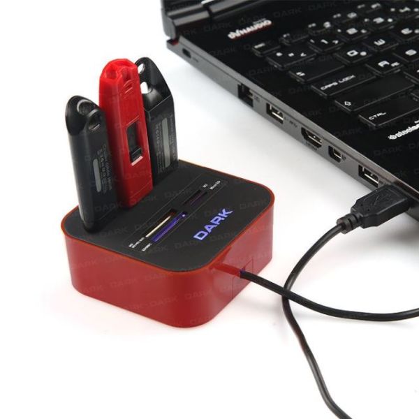 DK-AC-UCR202RD USB 2.0 External 49 in 1 Kart Okuyucu Kırmızı