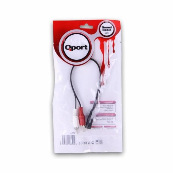 Q-STR1 30cm 3.5mm Stereo Erkek 2xRCA Dişi Tıs Ses Kablosu