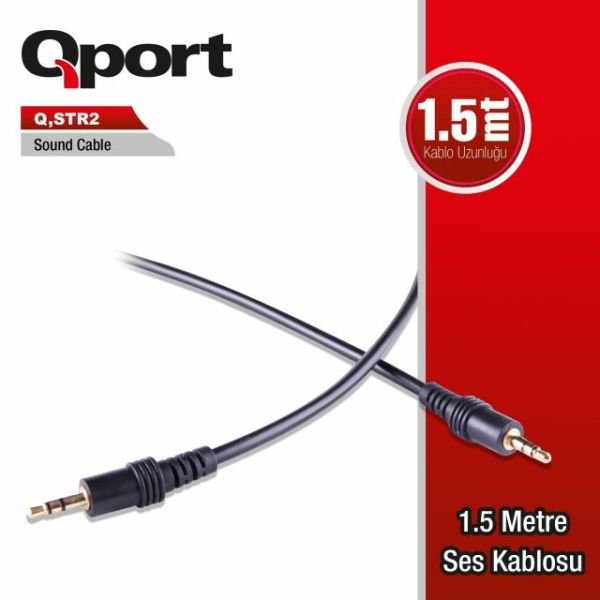 Q-STR2 1.5 Metre 3.5mm Stereo Erkek Ses Kablosu