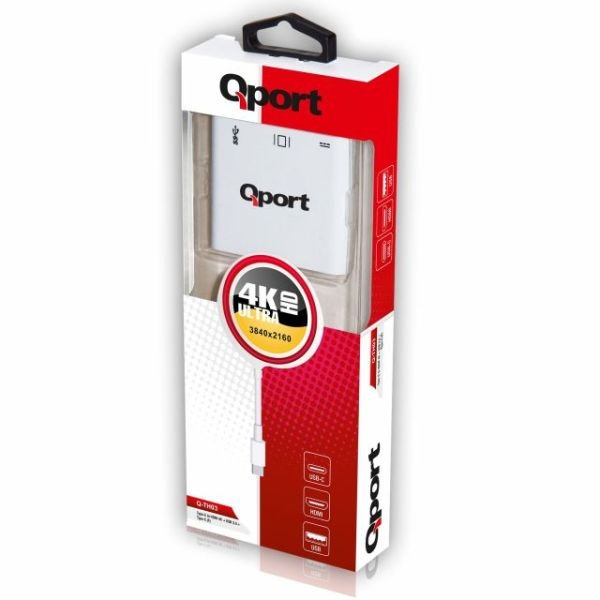 Q-TH03 HDMI 4K(3840*2160) + USB3.0 + TYPE-C (F) 4K Çevirici Converter