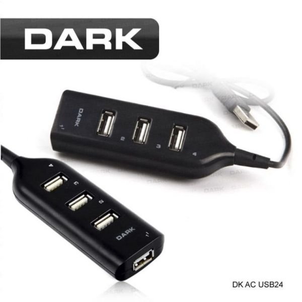 DK-AC-USB24 USB2.0, 4 Port Black Hub Çoklayıcı