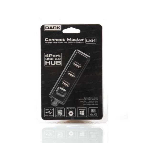 DK-AC-USB241 USB2.0 Hub 4 Port Açma/Kapama Butonlu Çoklayıcı