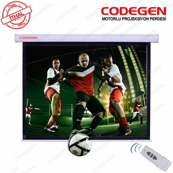 SX-24 240x200 Pro Siyah Fonlu Gümüş Kumaş Motorlu Projeksiyon Perdesi