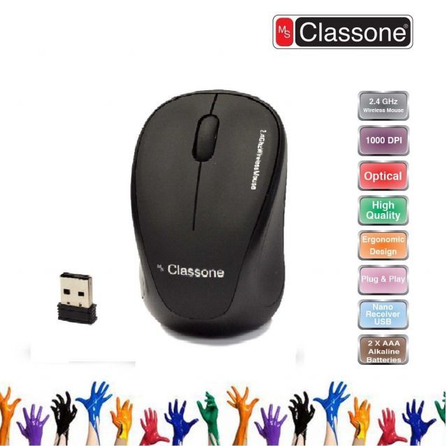 T108 2.4GHz 1000DPI Nano Alıcılı Kablosuz Siyah Mouse