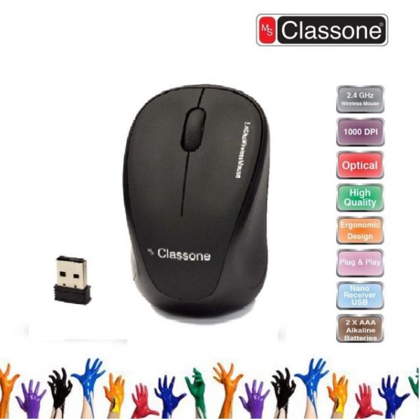 T108 2.4GHz 1000DPI Nano Alıcılı Kablosuz Siyah Mouse
