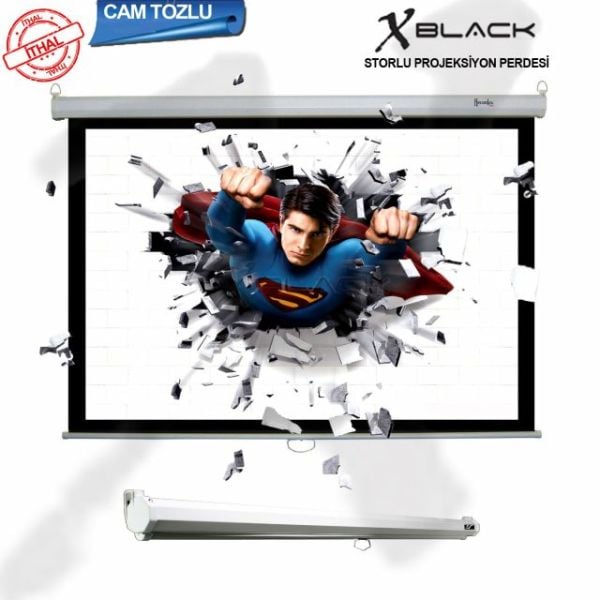 XGS-200 200x200 Pro Siyah Fonlu Cam Tozlu Storlu Projeksiyon Perdesi