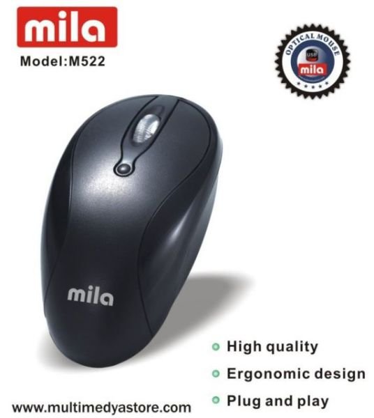 M522 Mila 2+1 Tus USB Siyah Mouse
