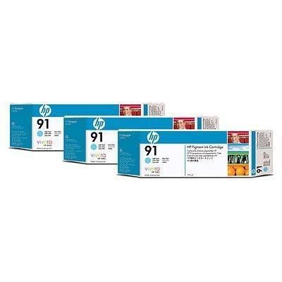 C9486A No 91 3'Lü Paket Açık Mavi Kartuş 775Ml