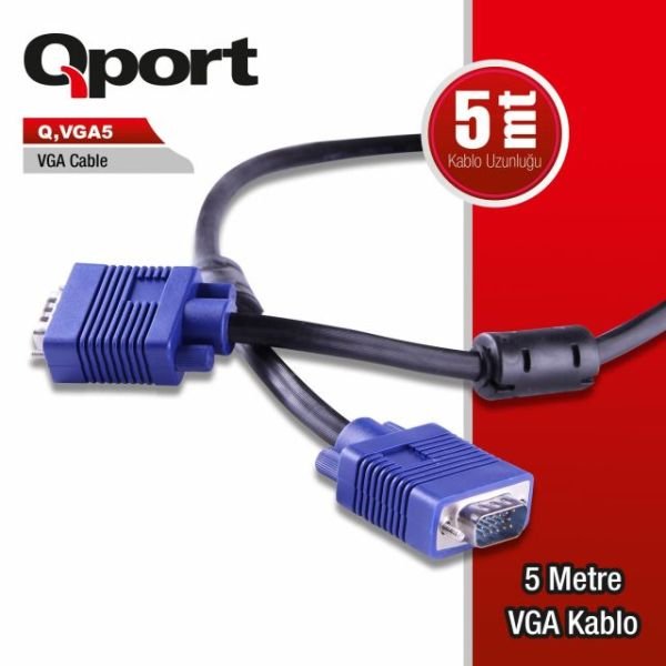 Q-VGA5 5M Monitör PC Arası VGA M/M Data Görüntü Kablosu