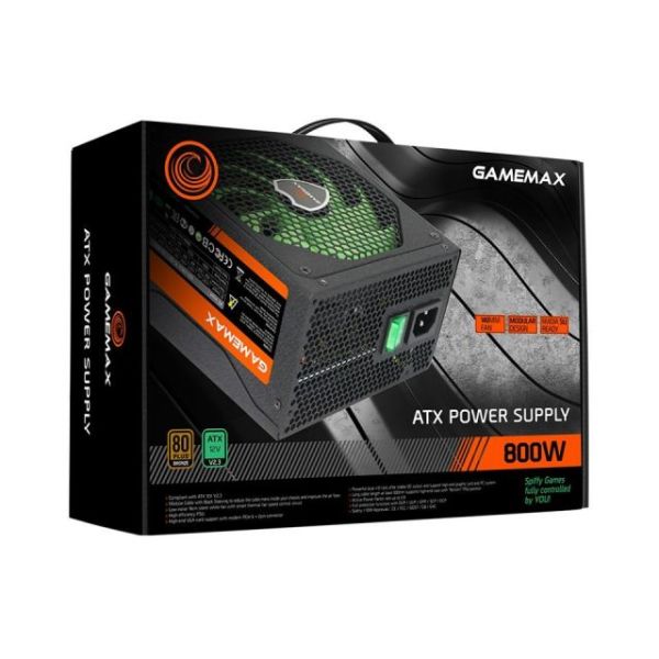 GAMEMAX800W 800W KUTULU 80+BRONZE 14CM FAN 7XSATA POWER SUPPLY
