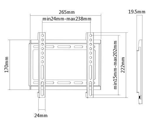DK-AC-VT25 23-42'' TV Duvar Askı Aparatı 35kg