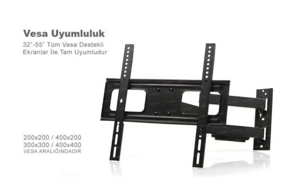 DK-AC-VT36 32-55'' Curved TV Uyumlu Hareketli Duvar TV Askı Aparatı