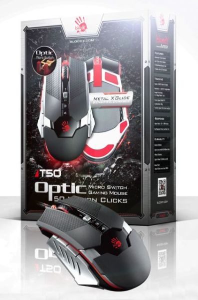 T50 4000CPI-ISW,Metal Ayak Multi Core Optik Gm,Siyah Mouse