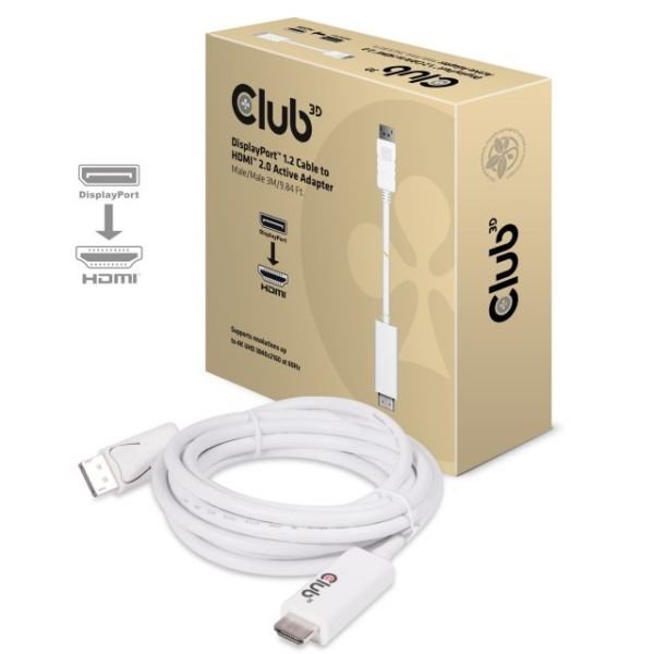 CAC-1073 Display Port 1.2 to HDMI 2.0, UHD 4K 60HZ, Male-Male, 3 Metre Kablo