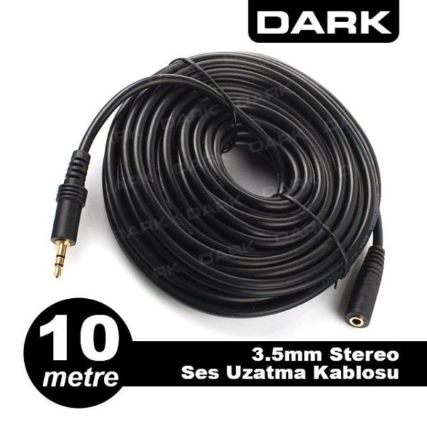 DK-CB-AUEXTL1000 10 Metre Stereo 3.5mm Jak Ses Uzatma Kablosu