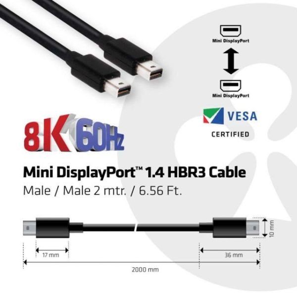 CAC-1164 2M Mini Display Port - Display Port Kablo Çoklayıcı M/M