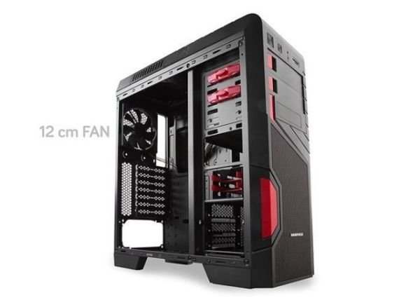 RAMPAGE77 Pencereli Midi Tower Siyah Renkli Powersız Kasa