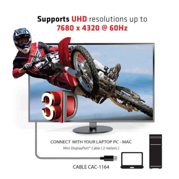 CAC-1164 2M Mini Display Port - Display Port Kablo Çoklayıcı M/M